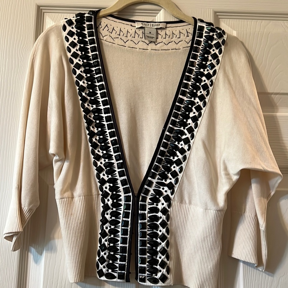 Never Worn Flawless Cropped Beaded Sweater